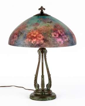 Handel Butterfly and Rose Table Lamp